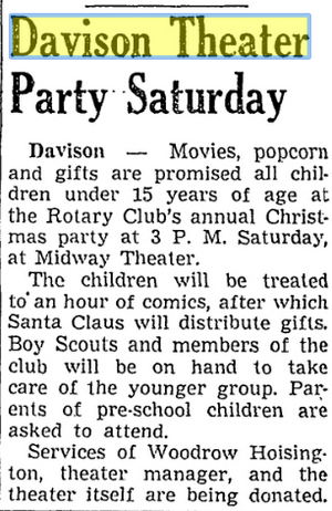 Davison Theatre - Dec 1950 Christmas Party